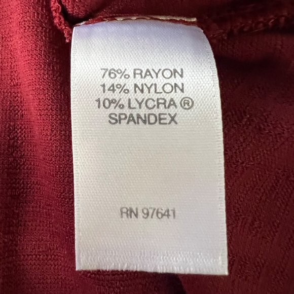 J Jill Wearever Collection Womens Textured Tunic Top Burgundy Garnet size Small - Picture 9 of 12